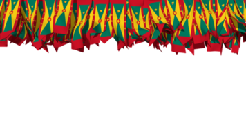 Grenada Flagge anders Formen von Stoff Streifen hängend von Spitze, Unabhängigkeit Tag, 3d Rendern png