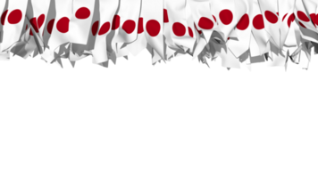 Japan Flagge anders Formen von Stoff Streifen hängend von Spitze, Unabhängigkeit Tag, 3d Rendern png