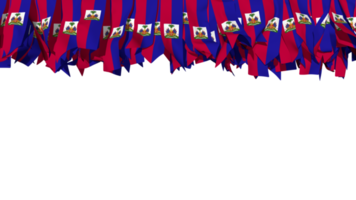 Haiti Flag Different Shapes of Cloth Strip Hanging From Top, Independence Day, 3D Rendering png