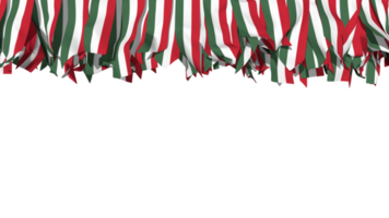 Hungary Flag Different Shapes of Cloth Strip Hanging From Top, Independence Day, 3D Rendering png