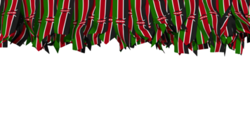 Kenia bandera diferente formas de paño raya colgando desde arriba, independencia día, 3d representación png