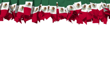 Mexico vlag verschillend vormen van kleding streep hangende van bovenkant, onafhankelijkheid dag, 3d renderen png