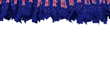 New Zealand Flag Different Shapes of Cloth Stripe Hanging From Top, Independence Day, 3D Rendering png