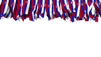 Slowakije vlag verschillend vormen van kleding streep hangende van bovenkant, onafhankelijkheid dag, 3d renderen png