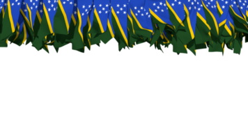 Solomon Islands Flag Different Shapes of Cloth Stripe Hanging From Top, Independence Day, 3D Rendering png