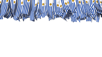 Uruguay vlag verschillend vormen van kleding streep hangende van bovenkant, onafhankelijkheid dag, 3d renderen png