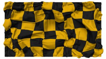 noir et Jaune à carreaux drapeau vagues avec réaliste bosse texture, drapeau arrière-plan, 3d le rendu png