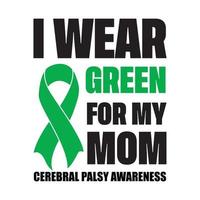 Cerebral Palsy Awareness, Green Ribbon vector