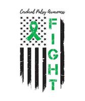 Cerebral Palsy Awareness, Green Ribbon vector