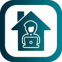 Man Working at Home Vector Icon Design