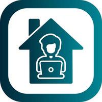 Man Working at Home Vector Icon Design