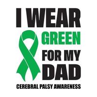 Cerebral Palsy Awareness, Green Ribbon vector