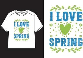 yo amor primavera camiseta diseño vector