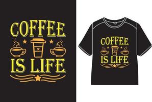café es vida camiseta diseño vector