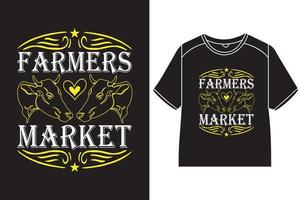 diseño de camiseta del mercado de agricultores vector