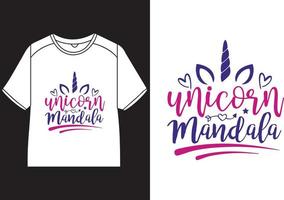 Unicorn mandala Cute T-Shirt Design vector