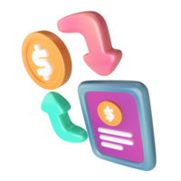 Money Transaction 3D Illustration Icon png