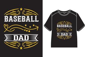diseño de camiseta de papá de béisbol vector