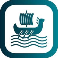 Viking Ship Vector Icon Design