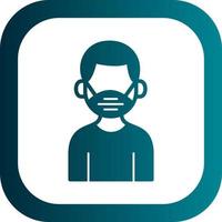 Man Wearing Mask Vector Icon Design