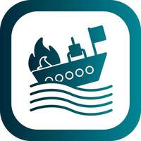 Burning Ship Vector Icon Design