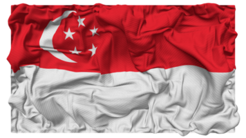 Singapore vlag golven met realistisch buil textuur, vlag achtergrond, 3d renderen png