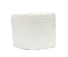 Célibataire rouleau de blanc tissu papier ou serviette de table isolé avec coupure chemin et ombre dans png fichier format