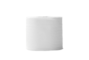 Single roll of white tissue paper or napkin isolated in png file format