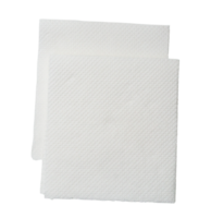 Two folded pieces of white tissue paper or napkin in stack isolated with clipping path in png file format