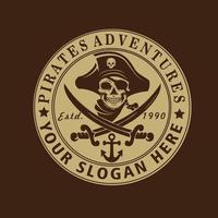 pirates adventures logo vector illustration