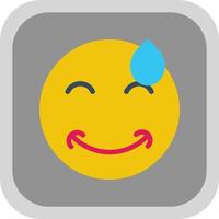 Grin Beam Sweat Vector Icon Design