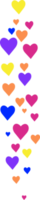 Flying hearts on transparent background. Love likes emotions for social media. Positive reaction and feedback png