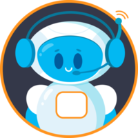 Chatbot icoon. schattig glimlachen robot. tekenfilm karakter illustratie png
