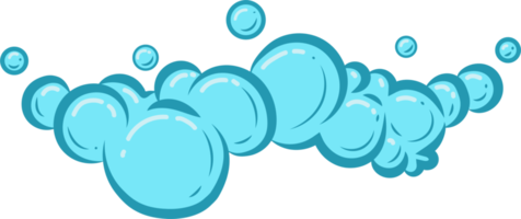 cartone animato sapone schiuma con bolle. leggero blu schiuma di bagno, shampoo, rasatura, mousse. nube png