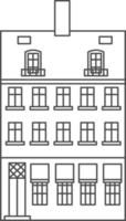 Old European houses. Architecture of the Netherlands. Outline illustration png
