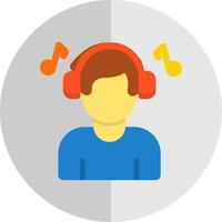 Listening Music Vector Icon Design