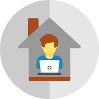 Man Working at Home Vector Icon Design