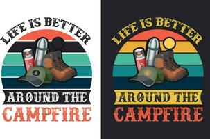 Camping T Shirt Design Bundle T-shirt Design For Camping Lover vector