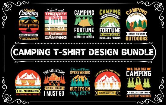 Camping Explore T Shirt Design Bundle vector