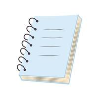 Spiral notebook isolated on white background. Flat design notepad. School office supply, stationery. vector