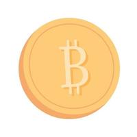 Golden bitcoin coin. Cryptocurrency icon. Graphic user interface design element. Flat vector illustration.