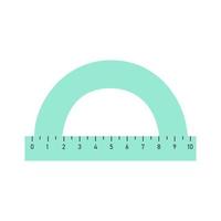 Protractor ruler isolated on white background. Measurement and drawing tool. Tilt angle meter. vector