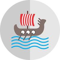 Viking Ship Vector Icon Design