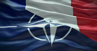 Frankreich und nato Beziehung. Politik und Diplomatie Nachricht. winken Flagge Hintergrund