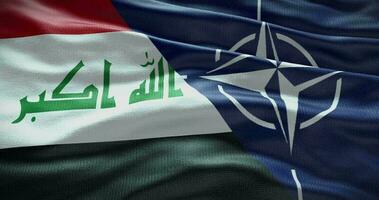 Iraq and NATO relationship. Politics and diplomacy news. Waving flag background video