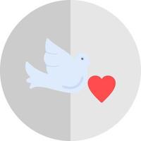 Dove with Heart Vector Icon Design