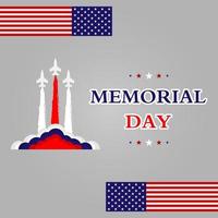 Memorial day background template. Vector illustration.