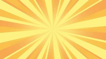 Yellow cheerful abstract background with radial lines rotation video