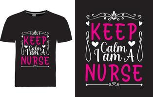 vector Nurse T-shirt Design template