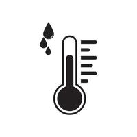 Thermometers icon with different zones. Vector image isolated on white background